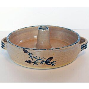 Vintage Artisan Pottery Chicken Cooker Seagrove NC Ceramics Pine cone and needle